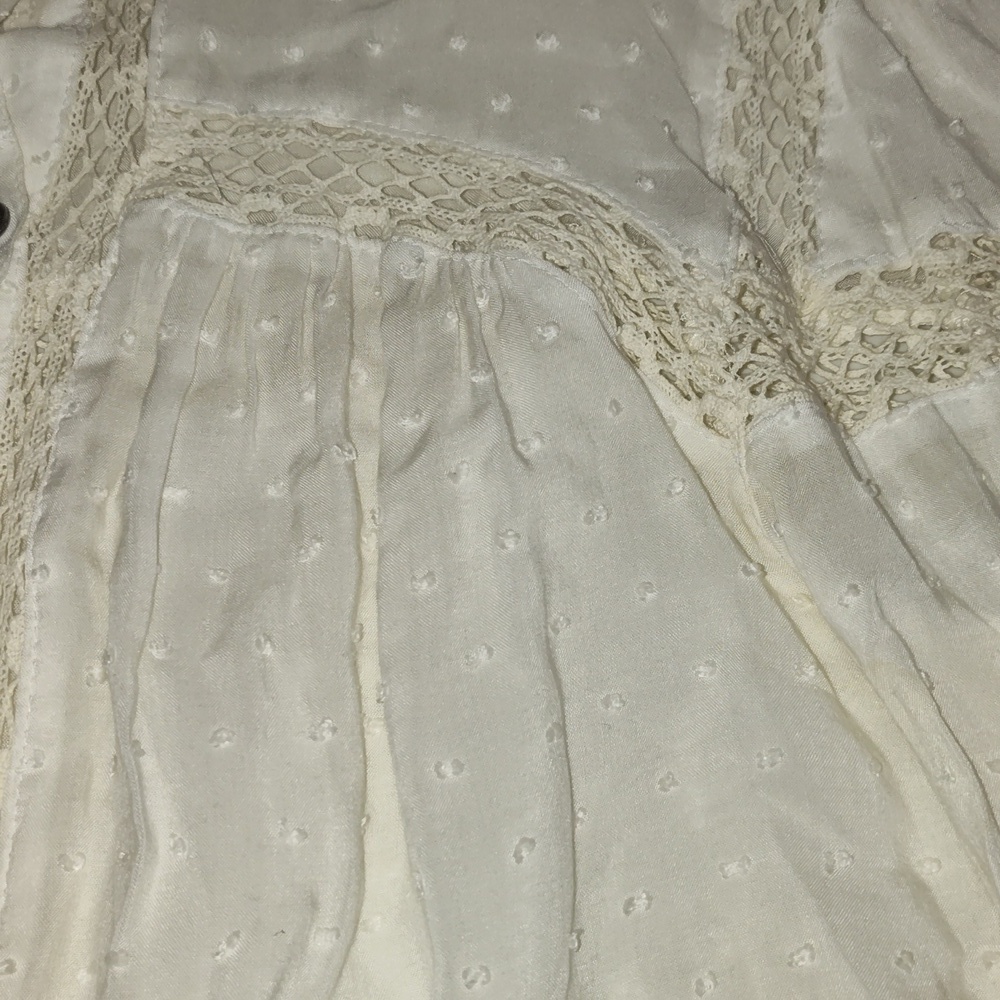 Free People  off White Large Crochet Minky Raised Dots Bump Surface size small - Picture 8 of 8
